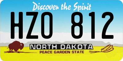 ND license plate HZO812