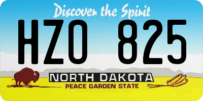 ND license plate HZO825