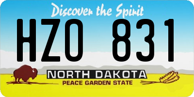 ND license plate HZO831