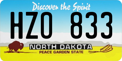 ND license plate HZO833