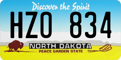ND license plate HZO834