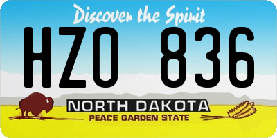 ND license plate HZO836