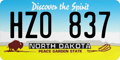 ND license plate HZO837