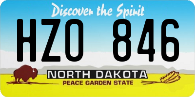 ND license plate HZO846