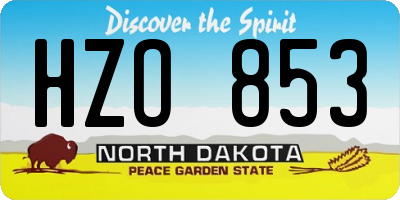 ND license plate HZO853