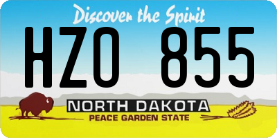 ND license plate HZO855