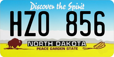 ND license plate HZO856