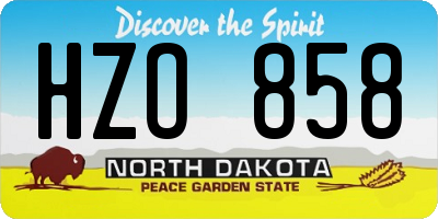 ND license plate HZO858