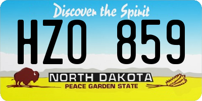 ND license plate HZO859
