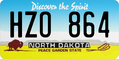 ND license plate HZO864
