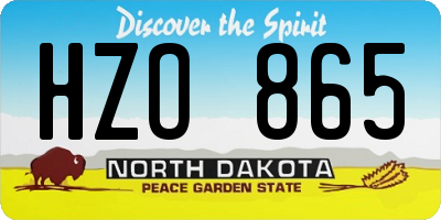 ND license plate HZO865