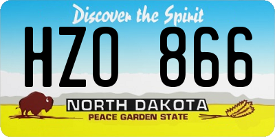 ND license plate HZO866