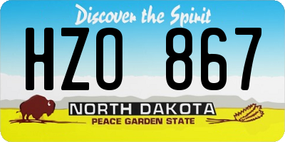 ND license plate HZO867