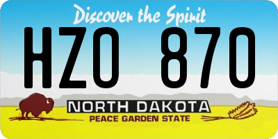 ND license plate HZO870