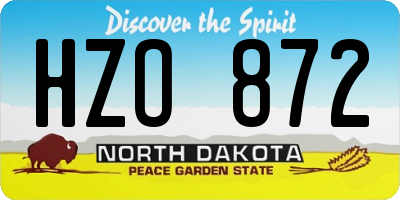 ND license plate HZO872