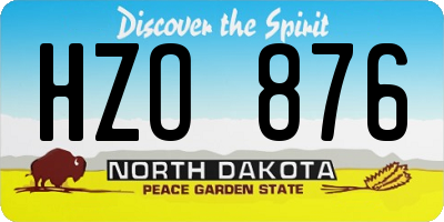 ND license plate HZO876