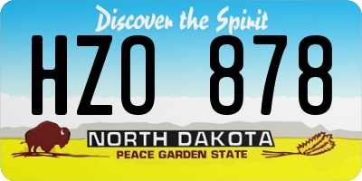 ND license plate HZO878
