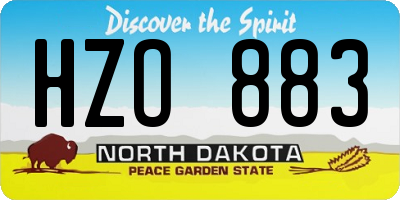 ND license plate HZO883