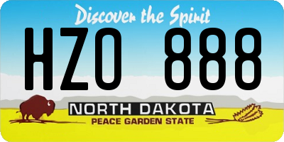 ND license plate HZO888