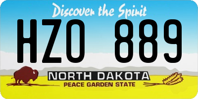 ND license plate HZO889