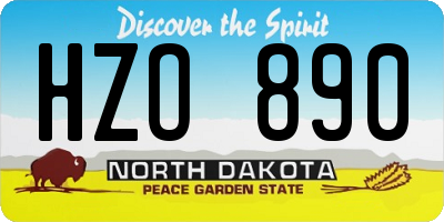 ND license plate HZO890