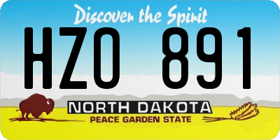 ND license plate HZO891