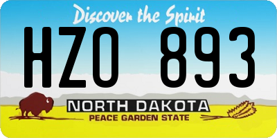 ND license plate HZO893