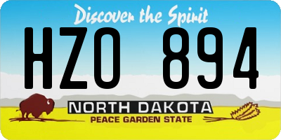 ND license plate HZO894