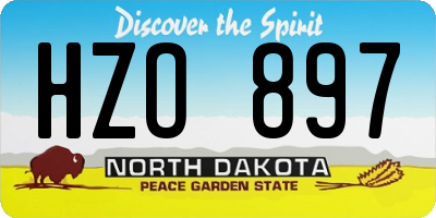ND license plate HZO897