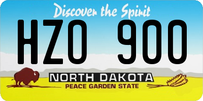 ND license plate HZO900