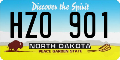 ND license plate HZO901