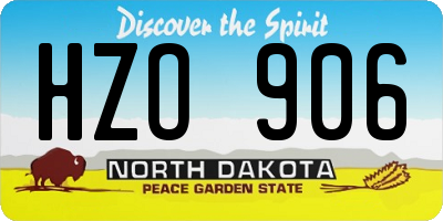 ND license plate HZO906