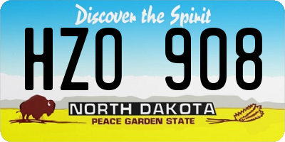 ND license plate HZO908