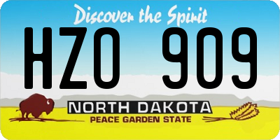 ND license plate HZO909