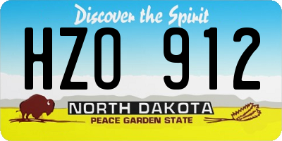 ND license plate HZO912