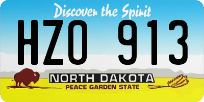 ND license plate HZO913