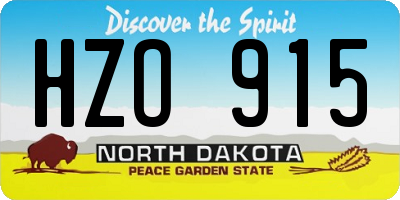 ND license plate HZO915