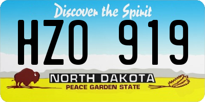 ND license plate HZO919