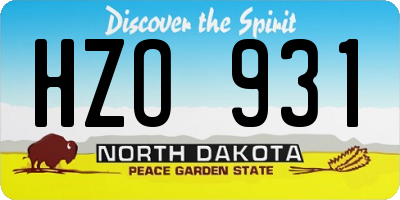 ND license plate HZO931