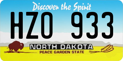 ND license plate HZO933