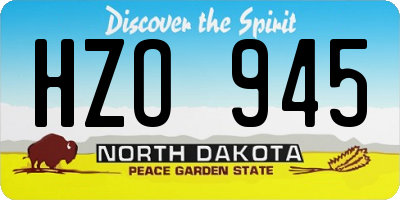 ND license plate HZO945