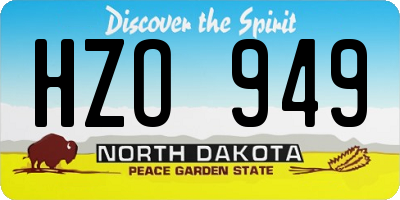 ND license plate HZO949