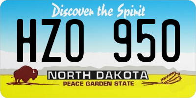 ND license plate HZO950