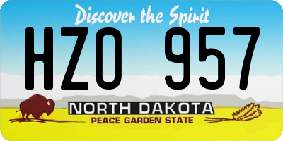 ND license plate HZO957