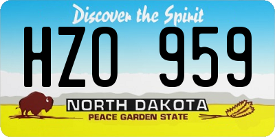 ND license plate HZO959