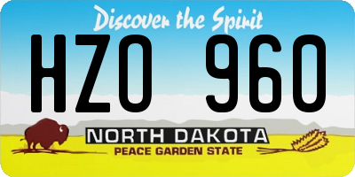 ND license plate HZO960