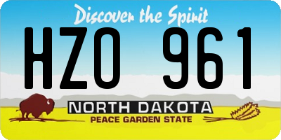 ND license plate HZO961
