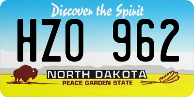 ND license plate HZO962