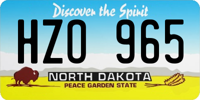 ND license plate HZO965