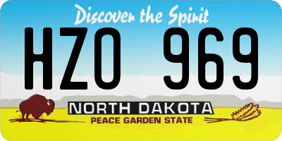 ND license plate HZO969